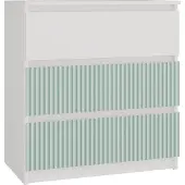 Top E Shop Topeschap M3 FR, mintgroen, wit, 3 lades, gemaakt van spaanplaat, 700 mm (breed), 400 mm (diep), 750 mm (hoog)