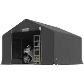 Outsunny Garden Storage Tent-Kunststof, Metaal-300L x 300B x 210H cm-Donkergrijs