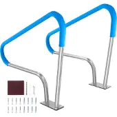 Vevor Zwembad-handgreep, 2 stuks, 1220 x 905 x 100 mm, roestvrijstalen zwembadtrap met basisplaat voor binnen- en buitenbaden, instapondersteuning voor zwembaden