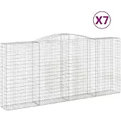 vidaXL Schanskorven 7 st gewelfd 400x50x180/200 cm ijzer