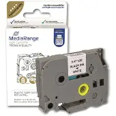 MediaRange Label Tape Cartridge, Replacing Brother TZ-231/TZe-231, 12mm, 8m, Laminated and Permanent Adhesive, Black on White - 3 stuks