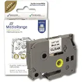 MediaRange Label Tape Cartridge, Replacing Brother TZ-131/TZe-131, 12mm, 8m, Laminated and Permanent Adhesive, Black on Clear - 3 stuks