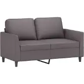 vidaXL Tweezitsbank 120 cm kunstleer grijs