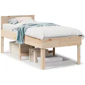 vidaXL Bedframe zonder matras massief grenenhout 75x190 cm
