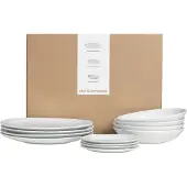 Broste Copenhagen Serviesset Stevns 12-delig / 4 personen - 4 dinerborden, 4 ontbijtborden en 4 diepe borden