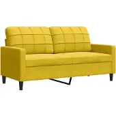 vidaXL Tweezitsbank 140 cm fluweel geel