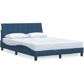 vidaXL Bedframe zonder matras "Hanko" stof blauw 140x200 cm