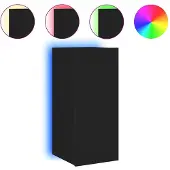DKD Home Decor Tv-wandmeubel met LED-verlichting 30,5x35x70 cm zwart