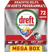 Dreft Platinum Plus Vaatwastabletten Citroen - Anti-Dofheidstechnologie - 72 stuks