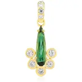 Cavill - Zilveren Hanger 925 Sterling Zilver Verguld - 0 591 ct Indigoliet Peervormig - 0 93 ct Zirkonia - Luxe Druppel Vorm