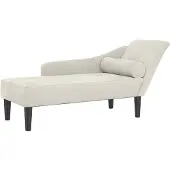 vidaXL Chaise longue met kussen, crèmekleurig, fluweel
