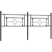 vidaXL Vervangend hoofdbord 193 cm metaal zwart
