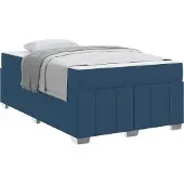 vidaXL Bedframe met matras Blauw 120 x 200 cm Stof