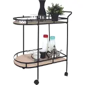 Home Deco Factory Drink- en Serveerwagen - Hout en Metaal