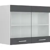 Vicco R-Line Glazen keukenkast – 80 cm Antraciet Hoogglans