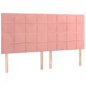 vidaXL Hoofdbord roze 180x5x118/128 cm fluweel