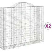 vidaXL Schanskorven 2 st gewelfd 200x30x160/180 cm ijzer
