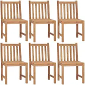 vidaXL Tuinstoelen 6 st met kussens massief teakhout