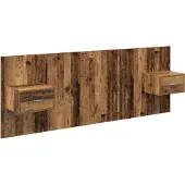 vidaXL Hoofdeinde Met Kast 3 st Oud Hout Bewerkt hout