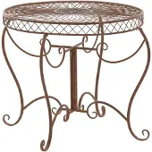 CLP Sheela - ronde tuintafel - Ø 76 cm - metaal - antiek bruin