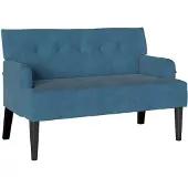 vidaXL Chesterfield Bank Blauw 112 x 65,5 x 75 cm Fluweel