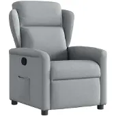 vidaXL Fauteuil verstelbaar stof lichtgrijs