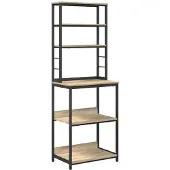 vidaXL Keukenplank 5-laags 60 x 40 x 168 cm Bewerkt hout Sonoma Eik