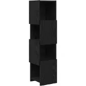 vidaXL Hoekkast, 25,5 x 25 x 102 cm, houtvezel, zwart, eikenlook