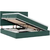 vidaXL LED opbergbed met matras Donkergroen 180 x 200 cm Fluweel