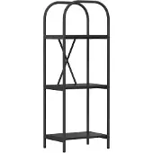 vidaXL Boekenplank 3-laags 40 x 30 x 109 cm Bewerkt hout Zwart Eiken