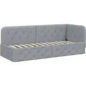 vidaXL Hoek Bed Frame Lichtgrijs 80 x 200 cm Stof