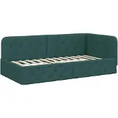 vidaXL Hoek Bed Frame Donkergroen 100 x 200 cm Stof