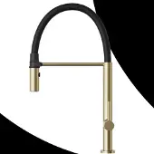 Granitan Scala keukenkraan - zwart goud - flexibele uitloop met magneet