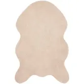 vidaXL Antislip vloerkleed van imitatie konijnenbont OLITE Taupe
