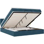 vidaXL Ottoman bed met matras en LED's 160x200cm fluweel donkerblauw