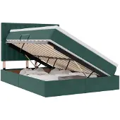 vidaXL Opslag bed met matras Donkergroen 140 x 200 cm Fluweel