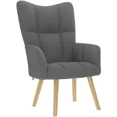 vidaXL Relaxstoel stof donkergrijs