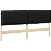 vidaXL Gestoffeerd hoofdbord met hoofdeinde Natuurlijk en zwart 180 cm