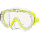 Tusa Freedom Tri-Quest – Panoramische duikbril & snorkelmasker met extra breed zichtveld – CrystalView glas – Transparant/Geel - M3001 FY