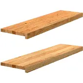 vidaXL Traptreden 2 st 90x30x2 cm massief eikenhout lichtbruin