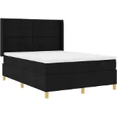 vidaXL Boxspring bed met LED-stripverlichting Zwart 160 x 200 cm Stof