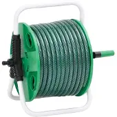 vidaXL Slanghaspel met slangkoppelset 0,5" 30 m vrijstaand PVC groen