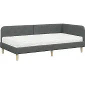 vidaXL Hoek Bed Frame Donkergrijs 90 x 200 cm Stof