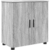 vidaXL Badkamerkast Grijs Sonoma 61 x 35 x 64 cm Bewerkt hout, Metaal