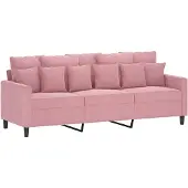 vidaXL Driezitsbank 180 cm fluweel roze