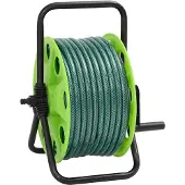vidaXL Slanghaspel met slangkoppelset 0,5" 30 m vrijstaand PVC groen