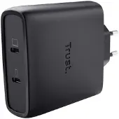 Trust Maxo GaN - 100W USB-C Oplader - 2 Poorten - Snellader voor laptop en smartphone - 2m Kabel - Zwart