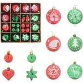 vidaXL Kerstbal Set 40 st Rood en groen Ø 6 cm Kunststof LED's