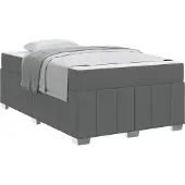 vidaXL Bedframe met matras Donkergrijs 120 x 200 cm Stof