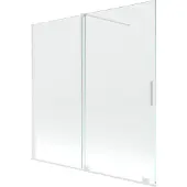Mexen Velar badwand 2-delig schuifbaar 160 x 150 , transparant, wit - 896-160-000-01-20